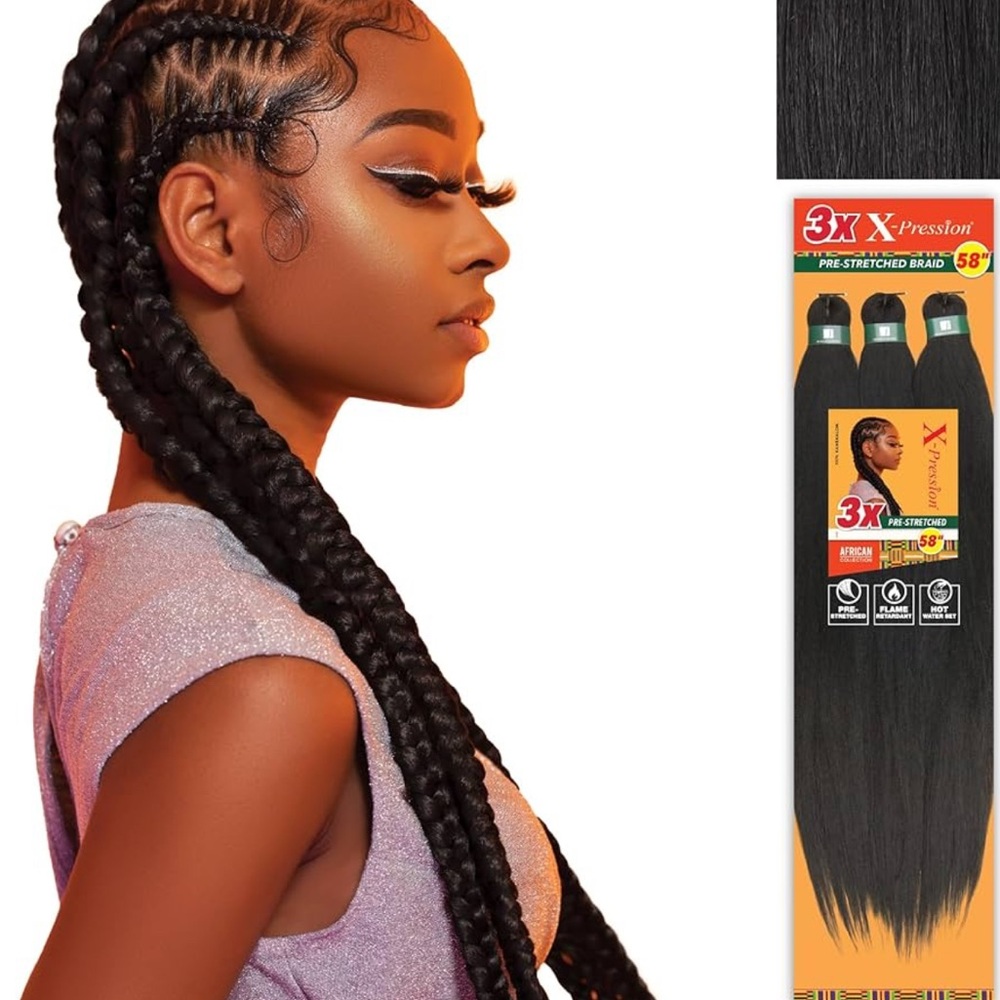 Black Pre-Stretched Braiding Hair
